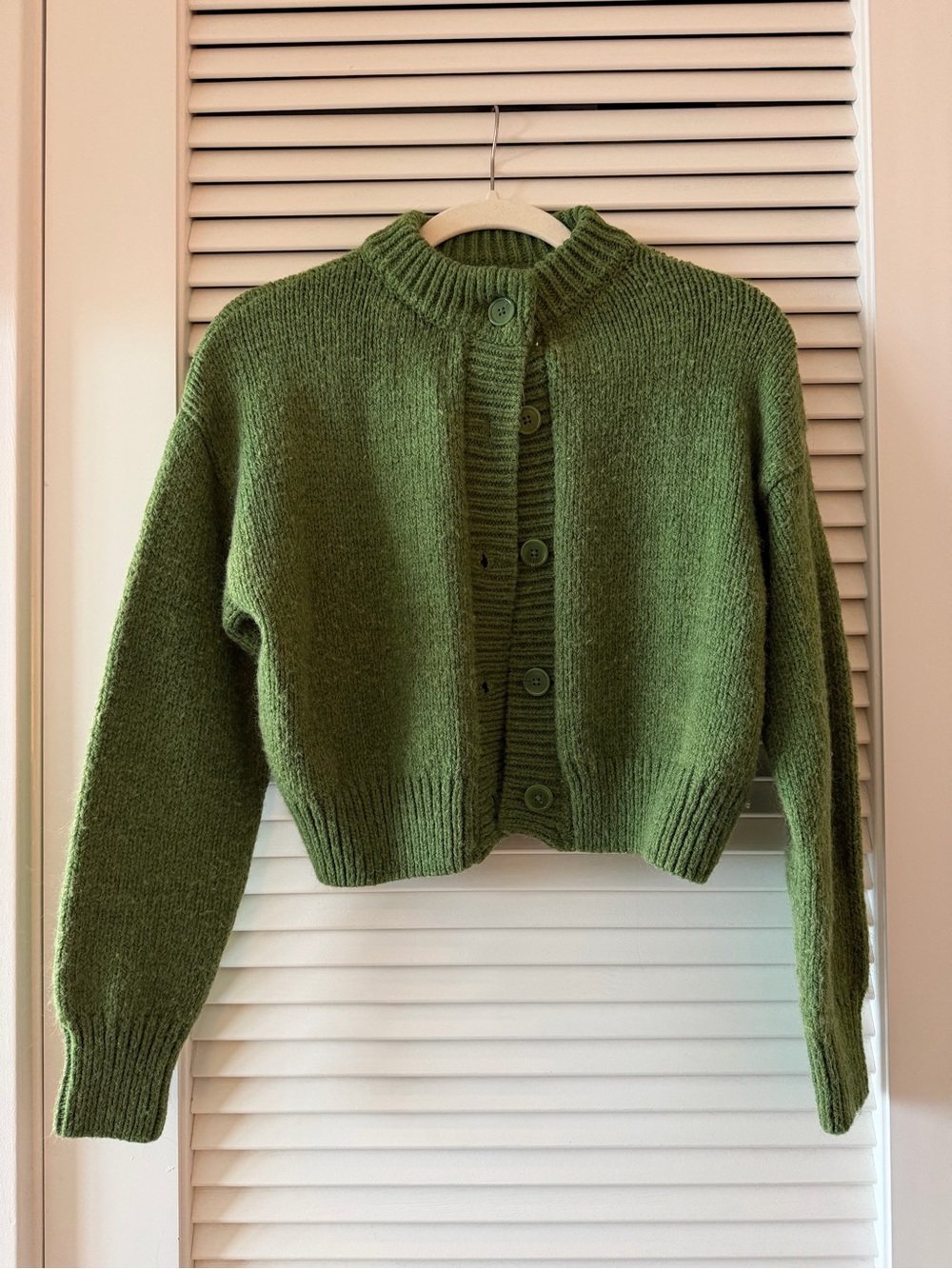 ASOS Olive Green Cropped Button Cardigan